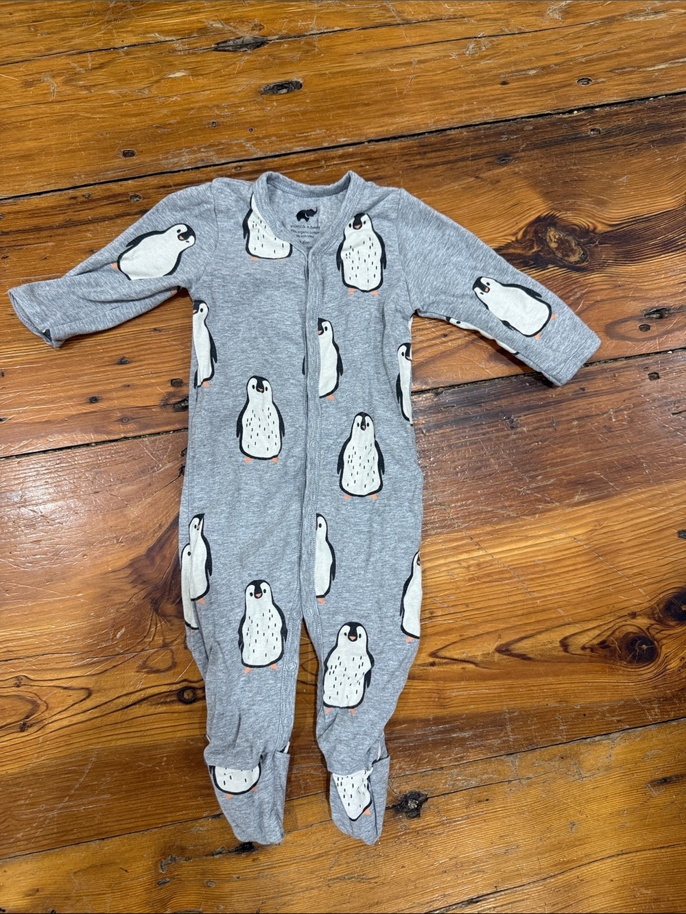 Monica and Andy Penguin Footed Unisex One-Piece Pajamas Size 3 to 6 months